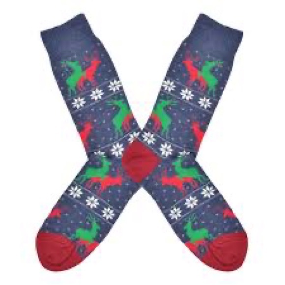 SOCKSMITH Naughty Reindeer Holiday Christmas Socks NWT - Picture 2 of 4